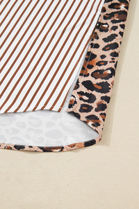 Dear-Lover Abito <span class=keywords><strong>Lungo</strong></span> da Donna all'Ingrosso, Camicia Maxi <span class=keywords><strong>Blu</strong></span> Cielo <span class=keywords><strong>con</strong></span> Righe e Inserti Leopardati a Contrasto, <span class=keywords><strong>con</strong></span> Spacchi - Product Image 5
