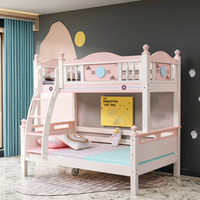 Lit superposé moderne et confortable pour enfants avec toboggan et lit mezzanine, idéal pour les écoles, les hôpitaux, les hôtels et les chambres à coucher