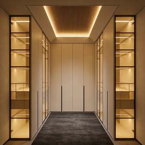 Balom Anhui Modern Walk in Closet Luxury Factory Direct Sales Bedroom <b>Wardrobe</b> Glass Door Wooden <b>Top</b> Built in Closet - Product Image 2