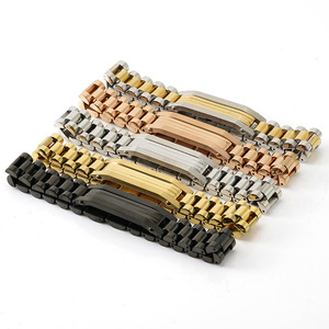Stainless Steel Watch Band 18k Gold Rose Gold Silver Black Men's Bracelet Durable Stackable Jewelry Accessory - Product Image 5