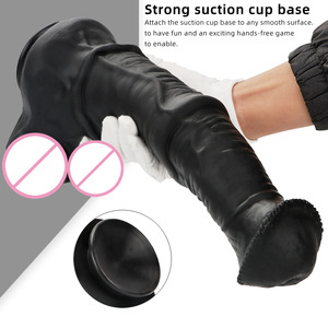 <span class=keywords><strong>Black</strong></span> Horse Phallus Anal Plug Masturbation Dispositif Silicone Doux Expander Étanche Ventouse Écologique Énorme Gode pour Hommes - Product Image 2
