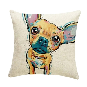Màu nước Pet Dog <span class=keywords><strong>Pug</strong></span> Cushion Cover 45x45 vuông động vật trang trí nội thất Linen ném gối trường hợp đối với sofa - Product Image 2