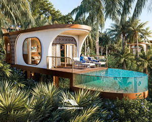 Villa préfabriquée déplaçable - Maison de vacances mobile en aluminium imperméable avec assemblage rapide pour le glamping moderne et les entreprises hôtelières - Product Image 2