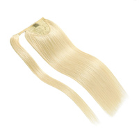 Extensions de cheveux humains de luxe, queue de cheval longue, double épaisseur, qualité supérieure, cheveux Remy européens, blondes, à enrouler