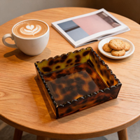 Plateau de maquillage moderne en acrylique écaille de tortue de luxe, recyclable et de qualité alimentaire pour la maison