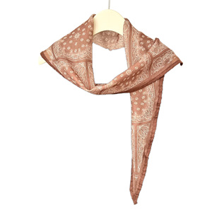 Mới Hàn Quốc Retro Vuông Hai Mặt Cotton Linen Khăn Nhỏ Khăn Choàng Bốn Lưới Paisley Kim Cương Mô Hình Mùa Hè Thoáng Khí - Product Image 5