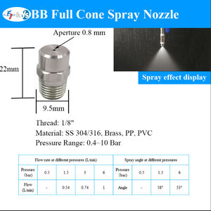 1/4 промышленное распылительное сопло «1/<span class=keywords><strong>2</strong></span>» из нержавеющей стали с твердым конусом, 304 распылительное сопло для наружного охлаждения - Product Image 2