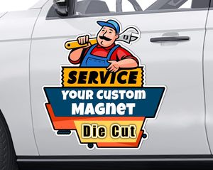 Custom Die Cut auto segno magnete Logo personalizzato per auto furgoni stampati professionalmente USA scegliere il tuo testo Logo-auto adesivi - Product Image 5
