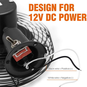 Ventilateur automobile 12V robuste en métal noir à 2 vitesses, 6 pouces, pour camions, remorques, camping-cars, bateaux, ventilateur de refroidissement - Product Image 6