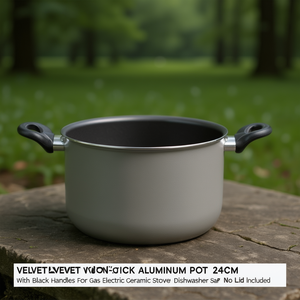 หม้ออะลูมิเนียมเคลือบสารกันติด (24 ซม.) VELVET สีเทา 62603242310001 - Product Image 3