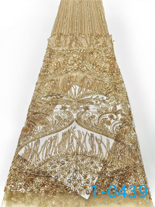 Fábrica <span class=keywords><strong>de</strong></span> tela <span class=keywords><strong>de</strong></span> encaje con cuentas <span class=keywords><strong>de</strong></span> nuevos diseños al por mayor China tela <span class=keywords><strong>de</strong></span> encaje nupcial con cuentas <span class=keywords><strong>de</strong></span> purpurina pegadas <span class=keywords><strong>de</strong></span> oro rosa para vestido <span class=keywords><strong>de</strong></span> novia - Product Image 3