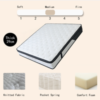 Matelas hybride à ressorts ensachés, écoresponsable, en fibres de bambou, confort doux, taille double, moderne, pour chambre à coucher, adultes, hôpital, maison