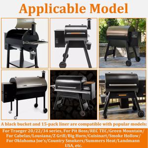 Grasa por goteo Cubo galvanizado Lata de hierro a prueba de herrumbre Revestimientos de lámina desechables de aleación para <span class=keywords><strong>Traeger</strong></span> & Pit Boss - Product Image 5