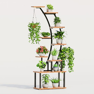 <span class=keywords><strong>Support</strong></span> à fleurs en fer moderne, écologique, léger, <span class=keywords><strong>sur</strong></span> <span class=keywords><strong>pied</strong></span>, pour salon, balcon, jardin, avec pots <span class=keywords><strong>de</strong></span> fleurs - Product Image 1