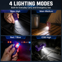 Senter LED Ultra Terang Portabel untuk Berkemah di Luar Ruangan 395nm Sinar UV USB Dapat Diisi Ulang Layar Digital Tipis EDC IP68 ABS