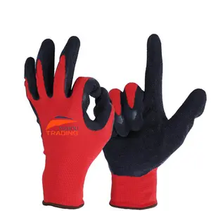 Latex coated High quality garden 13 Gauge Polyester /nylon safety latex work gloves EN 388