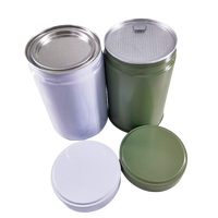 Boîtes de conserve rondes personnalisées de 100g avec couvercles en aluminium et joints à bouchon à vis Boîte en poudre de métal Matcha en tailles de 50g 100g 150g 200g