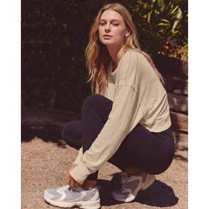 FOXA Womens Open Back Loose Workout Top Long Sleeve Athletic <b>Tshirt</b> Yoga Gym <b>Dance</b> Tee Y2k Slouchy Style - Product Image 4