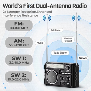 AM FM SW Radio Dual-Antenna Excellent Reception Solar D Battery USB Rechargeable Wireless TF Card USB Playing Portable Radio - Product Image 5