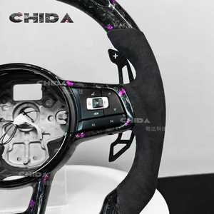Convient à Volk-<span class=keywords><strong>sw</strong></span>-ag-en <span class=keywords><strong>Golf</strong></span> 7 <span class=keywords><strong>GTI</strong></span>, CC, Magten, Passat, Tiguan Custom purple Forged Carbon Fiber LED Steering Wheel - Product Image 4