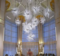 Lustres suspendus de luxe au design moderne pour hall d'hôtel, contrôle par interrupteur, pour lieux de mariage, grands lustres personnalisés en métal et verre, garantie 3 ans
