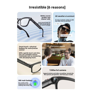 Gafas Inteligentes Negras con Audio Manos Libres, Cámara Integrada y Auriculares para Grabación y Viajes - Product Image 3