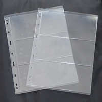 Pages d'album pour billets de banque en PVC standard à 9 trous, transparentes, à feuilles mobiles, imprimées UV, écologiques, portables, avec reliure spirale