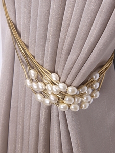 Correa de lazo para cortina de perlas de cristal, ganchos para cortinas, decoración de pavo real - Product Image 5