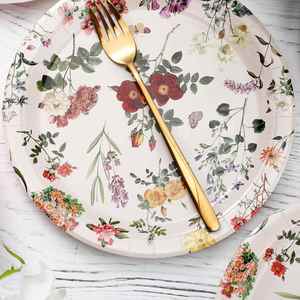 Assiettes en papier jetables de 9 pouces, style moderne, motif floral aquarelle, vente chaude, directement de l'usine, pour les goûters, mariages et enterrements de vie de jeune fille - Product Image 5