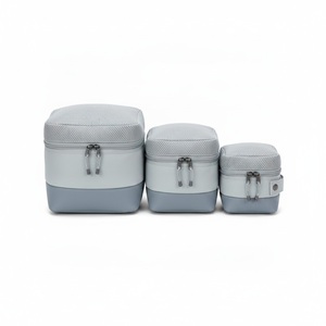 Lot de 3 cubes de rangement minimalistes multifonctionnels en nylon avec dessus en maille et double fermeture éclair, empilables, faible MOQ, vente en gros, fabriqués à Taïwan - Product Image 5