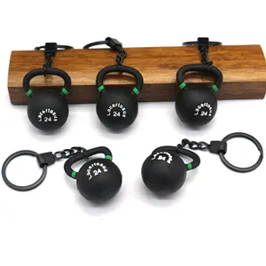 Nhà máy cung cấp trực tiếp Tùy chỉnh cao su Keychain kettlebell Keychain 3D Keychain