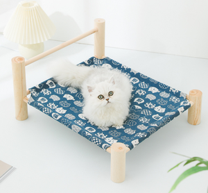 Venta caliente cama de verano para mascotas Material de lino de algodón natural con hamacas de espuma viscoelástica para gatos camas para perros - Product Image 1