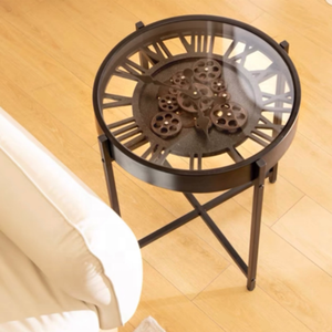 Retro high-end işık lüks dişli dönen tarzı amerikan tasarım oturma odası kanepe yan masa küçük kahve sehpa - Product Image 3