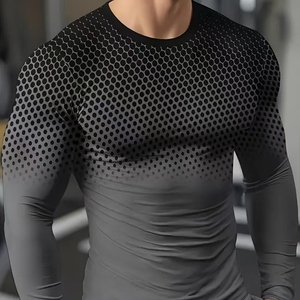 T-shirt de compression respirant à manches longues pour homme, idéal pour le MMA, la course, le BJJ, le fitness et les arts martiaux - Product Image 1
