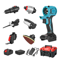 Ensemble d'outils électriques sans fil à têtes multiples, 9 pièces, 21V, haute efficacité, avec piles