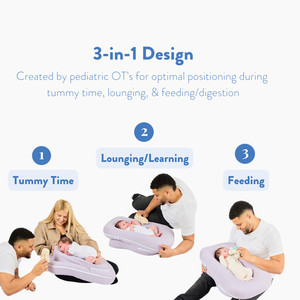 Almohada para bebé, cuna portátil antipresión para recién nacidos, infantes de 1 a 3 años, color sólido, poliéster y algodón - Product Image 4