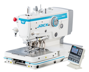 เครื่องเย็บรังดุมอัตโนมัติคุณภาพสูง รุ่น Jack 9820 แบบคอมพิวเตอร์ พร้อมระบบขับเคลื่อนโดยตรง ราคาเครื่องเย็บรังดุมมือสอง - Product Image 1