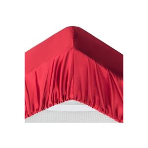 Set di lusso in raso 4 pezzi copripiumino doppio 200x220 Cm foglio elastico colore rosso