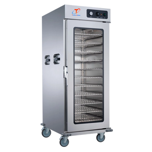 عربة تسخين طعام جديدة من الفولاذ المقاوم للصدأ مع باب زجاجي، معدات تسخين كهربائية للبوفيهات والمناسبات، عربة توصيل للولائم - Product Image 1