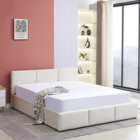 Juego de Muebles de Dormitorio de Lujo Personalizable para Villa, Cama Doble Premium, Cama King Size Tapizada, Espacio de Almacenamiento de Madera Premium