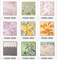 Selendang Sutra Mulberry Persegi 53x53cm Desain Cetak Mewah Aksesoris Musim Semi Multifungsi