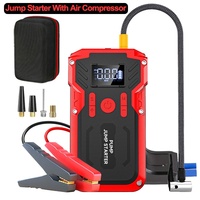 Foreign Trade Red/Black Car Battery Jump Starter Tire Inflator 12V Emergency Start Power Supply Car Air Pump Dual-use 12000mah