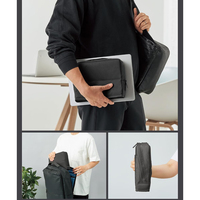 Pochette de rangement pliable pour accessoires de voyage et de bureau, étui à crayons autoportant, organiseur de gadgets pour l'école et le bureau