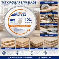 Lame de scie circulaire TCT 80T de 12 pouces (305*30mm) avec tranchant de 3,2mm en carbure pour la découpe de précision du bois, du contreplaqué et du MDF