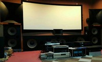 Écran de projection portable incurvé 100'' à cadre fixe 16:9 / Écran de cinéma à projection frontale transparente