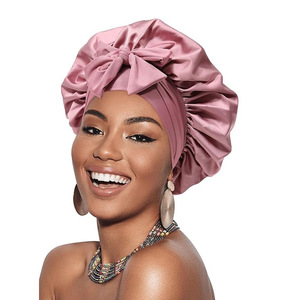 Bonnet de Nuit en Soie Satinée Unisexe Extra Large avec Lien Ajustable et Bande Élastique Simple Couche pour le Soin des Cheveux Longs des Adultes - Product Image 2