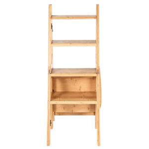 Combinaison d'échelle et de <span class=keywords><strong>chaise</strong></span> pliantes à marches, tabouret de sécurité en bois massif naturel, chaises d'échelle, chaises d'<span class=keywords><strong>escabeau</strong></span> portables - Product Image 6