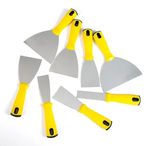 High Quality Stainless Steel Putty Knives In Different Sizes Industrial Steel Putty Knife Hyde Brand With Yellow Handle