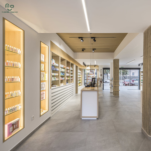 Étagères de pharmacie en bois avec éclairage LED, support en verre écologique pour magasin de médicaments et mobilier de pharmacie – Meilleures ventes - Product Image 3