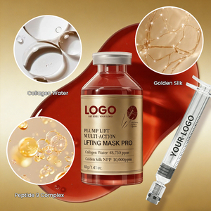 Mascarilla Facial OEM Lifting Firming Antiarrugas, Suaviza las Líneas Finas, Aumenta la Elasticidad, Luminosidad, Colágeno, Agua, Péptido de Seda Dorada - Product Image 5